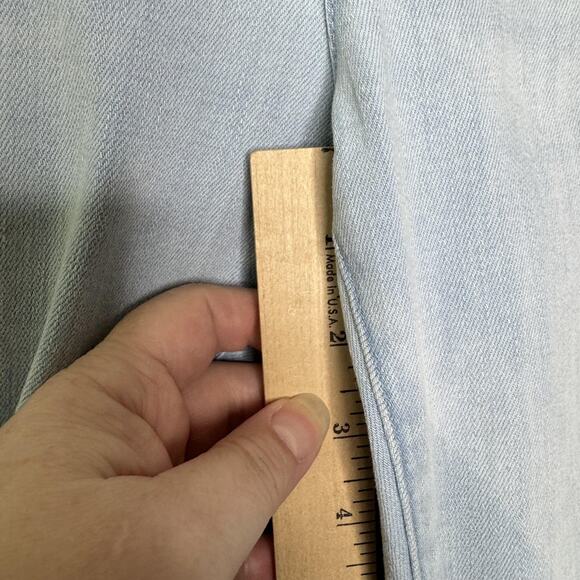 J Jill Jeans Women 16 Authentic Fit Cropped Stretch Raw Hem Denim Light Blue - Picture 10 of 12